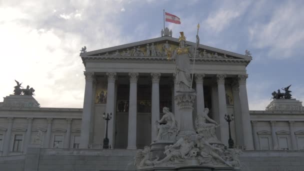 Pallas Athena Brunnen Het Oostenrijkse Parlement — Stockvideo