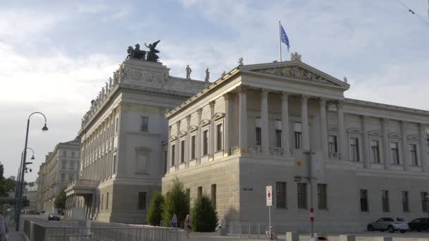 Edificio Del Parlamento Austriaco — Video Stock