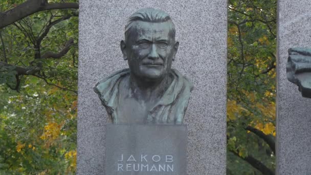Estátua Busto Jakob Reumann Viena Áustria — Vídeo de Stock
