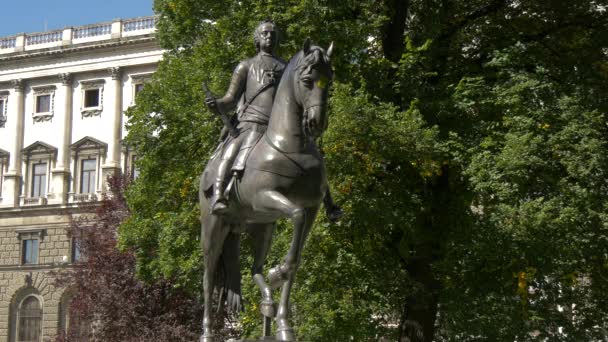 Конная Статуя Франца — стоковое видео