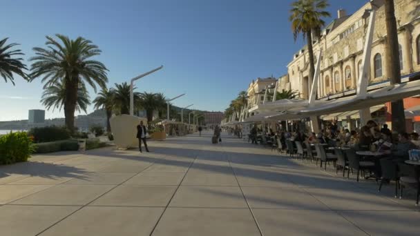 Outdoor Restaurants Riva Promenade — Stock Video