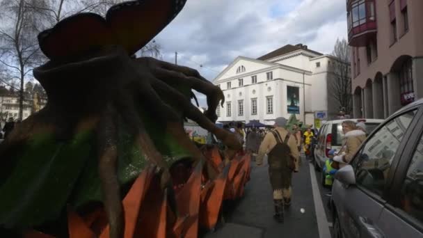 Mushrooms Allegorical Car Carnival — Stock Video