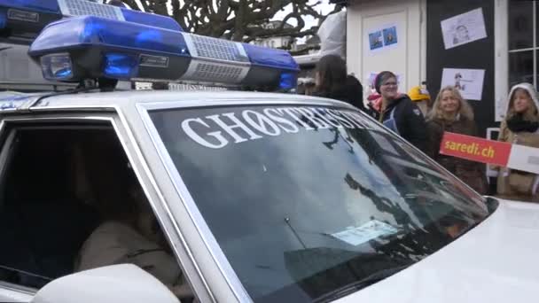 Ghost Busters Auto Een Kermis — Stockvideo