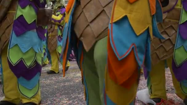 Bir Geçit Töreninde Yürüyen Kostümlü Insanların Bacakları — Stok video