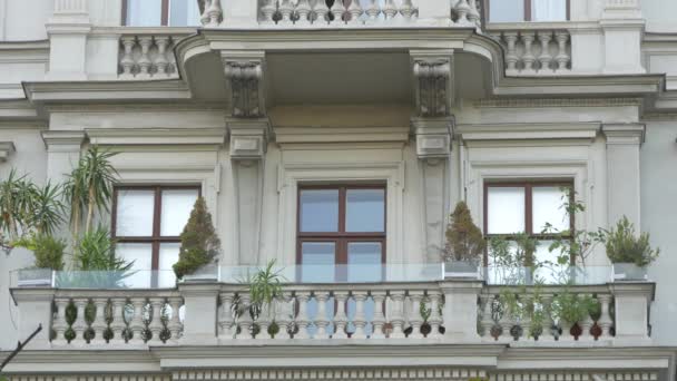 Uitzicht Balkon Met Planten — Stockvideo