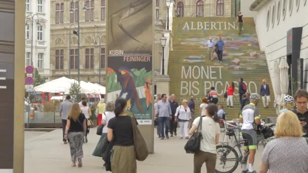 Festett Lépcső Albertina Múzeum — Stock videók