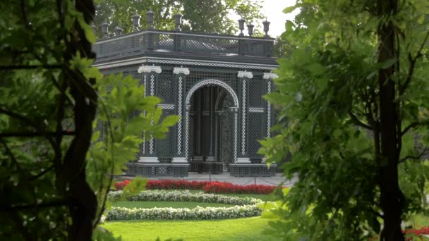 Paviljong Schonbrunn Trädgård — Stockvideo