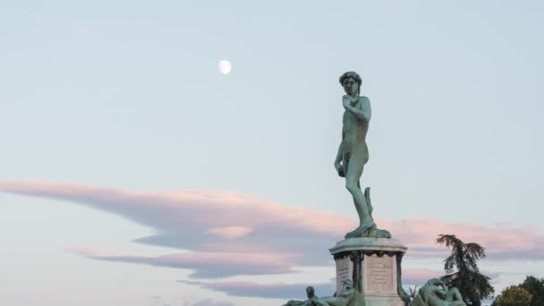 Timelapse Una Statua Sera — Video Stock