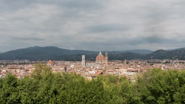 Timelapse Nubes Sobre Ciudad Florencia — Vídeos de Stock