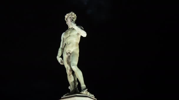 Timelapse Uma Estátua Noite — Vídeo de Stock