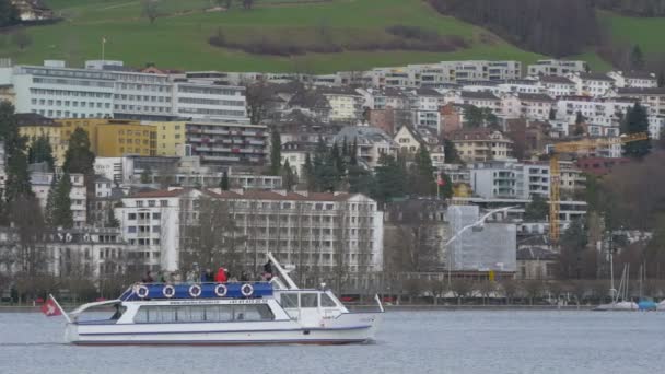 Ausflugsschiff Auf Dem Vierwaldstättersee Schweiz — Stockvideo