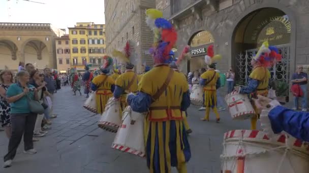 Desfile Piazza Della Signoria Florencia — Vídeo de stock