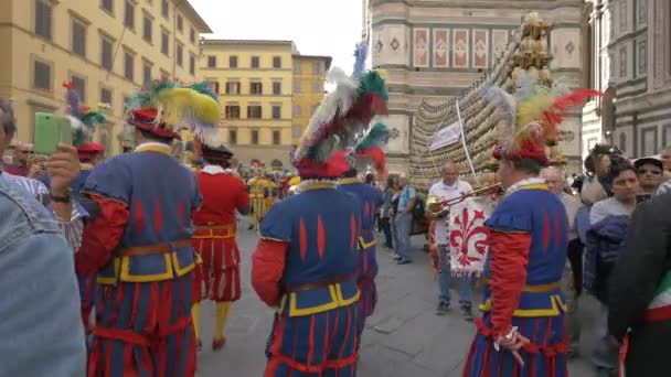 Парад Пьяцца Дель Дуомо Флоренция — стоковое видео