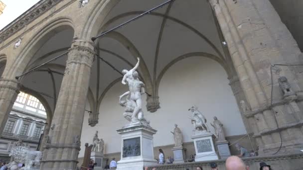 Sculptures Loggia Dei Lanzi Florence — Vídeo de Stock