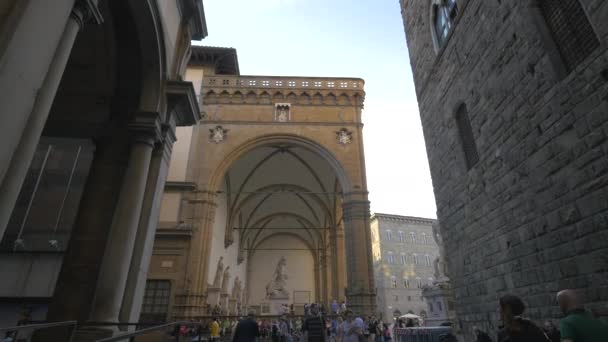 Gli Archi Della Loggia Dei Lanzi Firenze — Video Stock