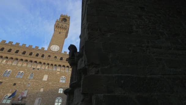 Palazzo Vecchios Byggnad Florens — Stockvideo