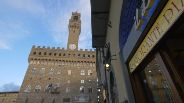 Floransa Palazzo Vecchio Yakınlarında Bir Bina — Stok video