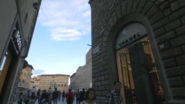 Pessoas Piazza Della Signoria Florença — Vídeo de Stock