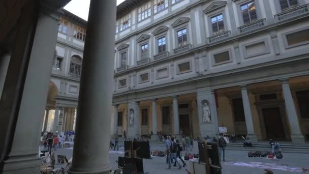 Площадь Уффици Флоренции — стоковое видео