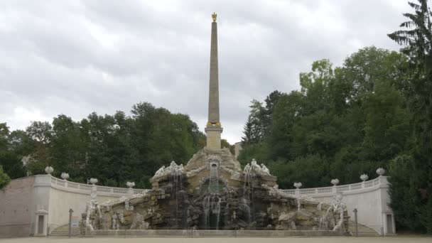 Materiał Filmowy Fontanny Obelisk Wiedeń — Wideo stockowe