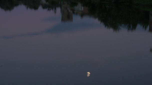 Отражение Луны Воде — стоковое видео