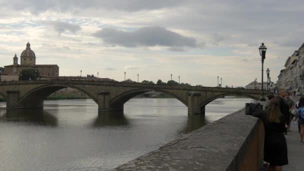 Ponte Alla Carraia Florens — Stockvideo