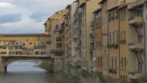 Old Buildings Water Bridge — Stock Video