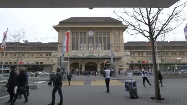 Железнодорожный Вокзал Лозанны — стоковое видео