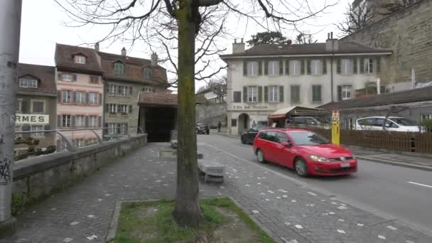 Rue Pierre Viret Escaliers March Switzerland Europe — 비디오