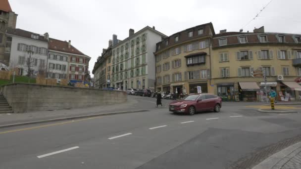 Rue Pierre Viret Pont Charles Bessires Lausanne — Stock video