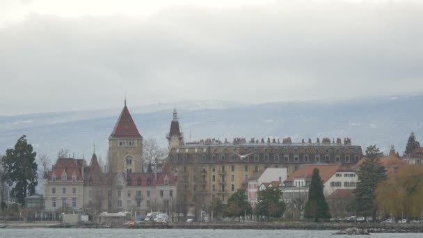 Castelo Ouchy Hotel Aulac Lausanne — Vídeo de Stock