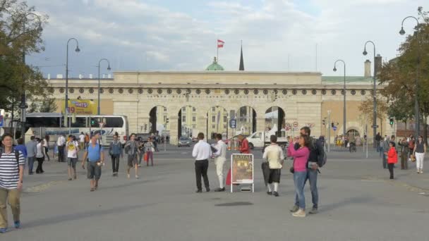 Ausseres Burgtor Από Maria Theresien Platz Βιέννη Αυστρία — Αρχείο Βίντεο