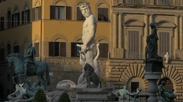 Estatuas Piazza Della Signoria Florencia — Vídeo de stock