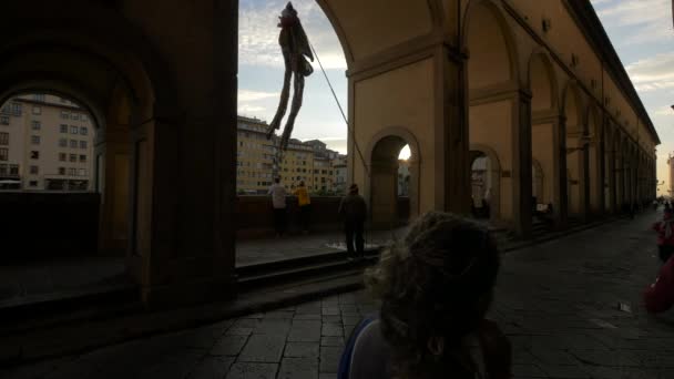 Vasari Corridor Florence — Stockvideo