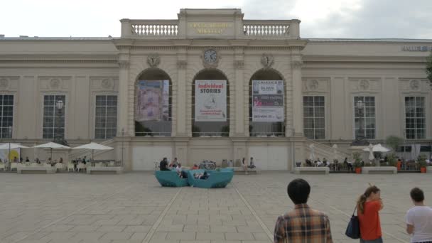 Edificio Kunsthalle Wien Viena Austria — Vídeos de Stock