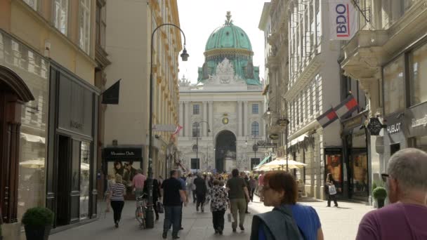 Paleis Hofburg Vanaf Kohlmarkt Straat Wenen Oostenrijk — Stockvideo