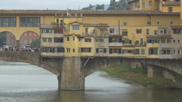 Eine Bogenbrücke Über Einen Fluss — Stockvideo