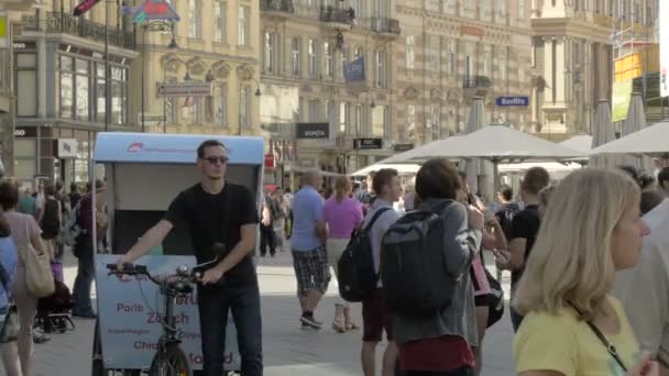 Menschenmenge Stephansplatz Wien Österreich — Stockvideo