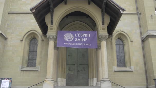 洛桑圣弗朗西斯教堂入口 — 图库视频影像