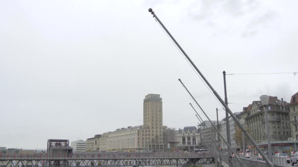 Torre Aérea Bel Passarelle Grand Pont — Vídeos de Stock