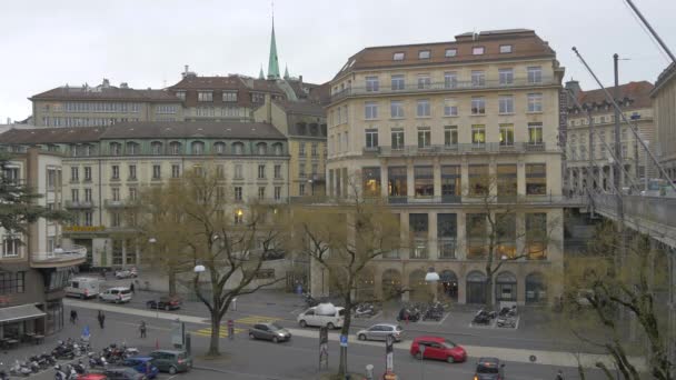 Κτίρια Στην Place Centrale Λωζάνη — Αρχείο Βίντεο
