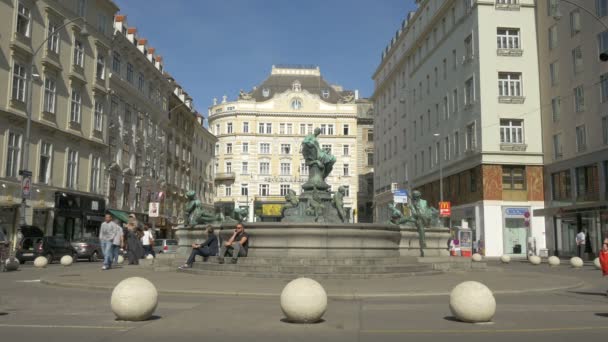 Donnerbrunnen Viyana Viyana Avusturya — Stok video