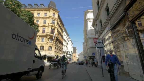 Улица Тегетхоффштрассе Вене — стоковое видео