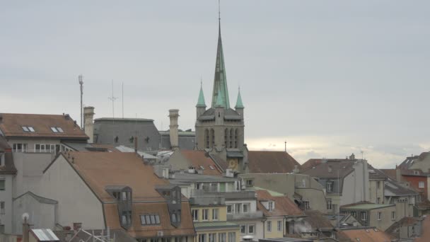 Szent Ferenc Templom Tornya Lausanne — Stock videók