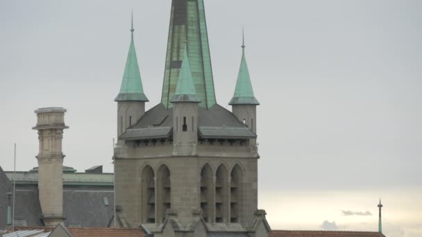 Torre Della Chiesa San Francesco Losanna — Video Stock