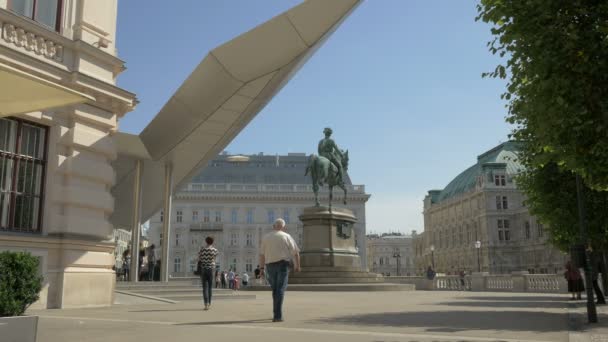 Promenad Vid Ärkehertig Albrechts Ridstaty Wien Österrike — Stockvideo