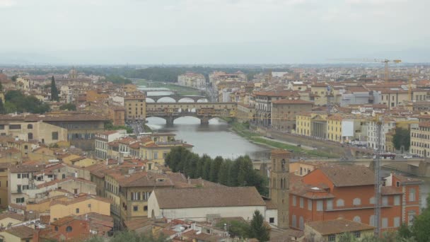 Panoramiczny Widok Florencji Rzeką — Wideo stockowe