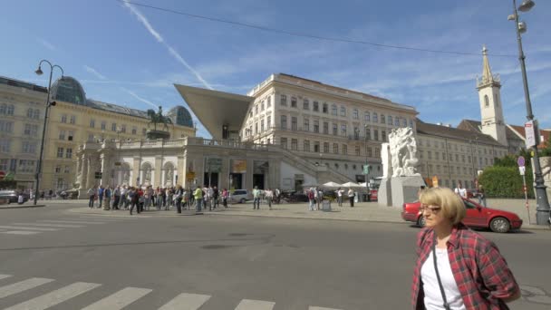 Albertina Müzesi Viyana Avusturya Ile Albertinaplatz — Stok video