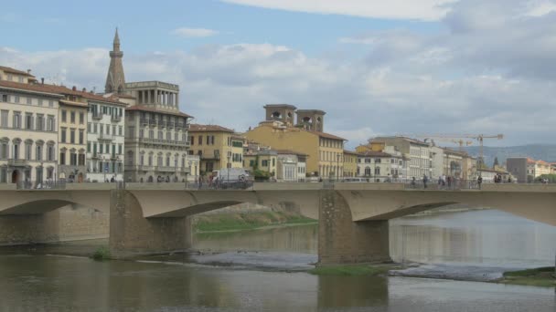 Ponte Alle Gratie Nad Rzeką Arno Florencji — Wideo stockowe
