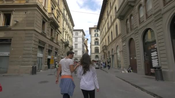 Personnes Marchant Dans Centre Ville Florence — Video